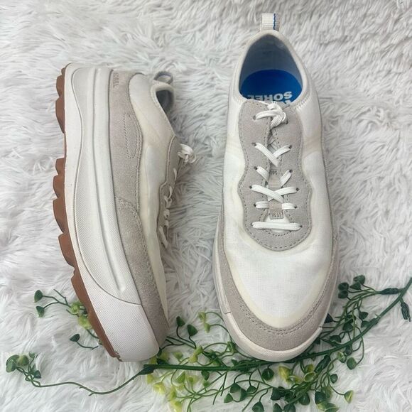SOREL Women's Gray Suede ONA‎ 503 Low Platform Comfy Sneakers size 10 - Picture 1 of 9